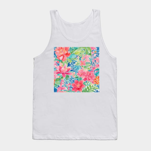 Preppy watercolor flowers Tank Top by SophieClimaArt